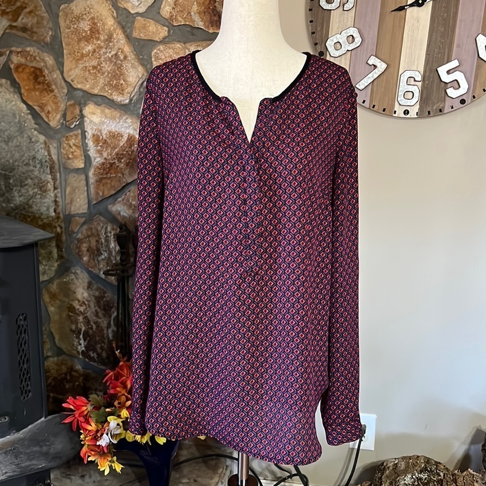 Daniel Rainn Geometric Print Blouse